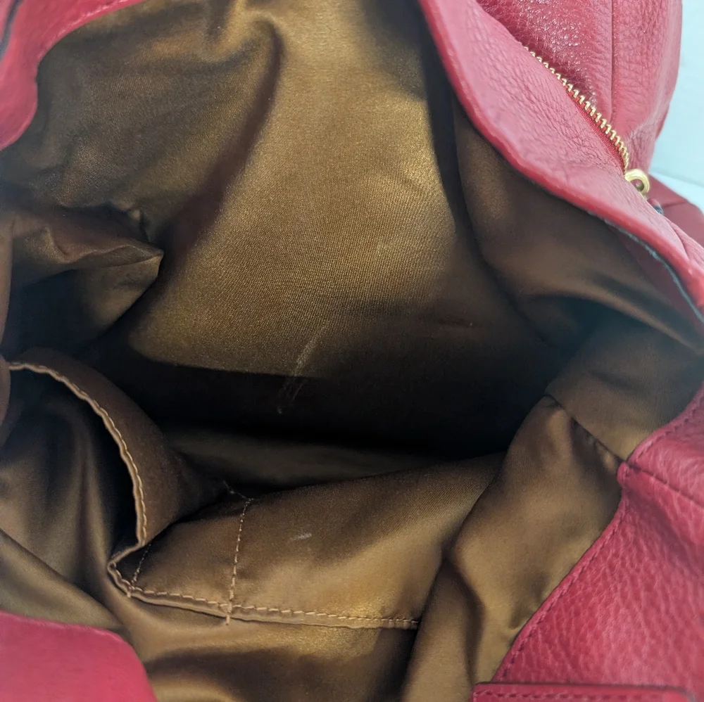 Coach Bag Madison Phoebe Cranberry Red Leather Shoulder Hobo H24621 From 2013